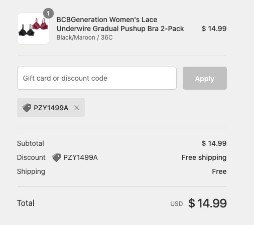 2-Pack BCBGeneration Women's Lace Underwire Gradual Pushup Bras $14.99 (Reg. $40) + FREE Shipping