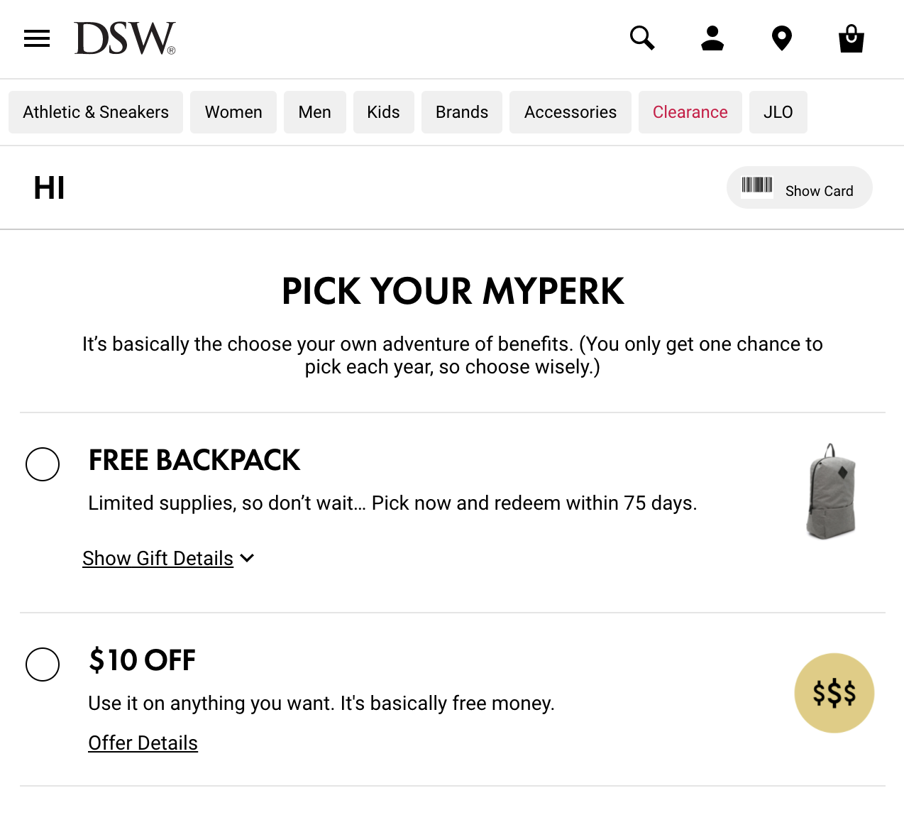 FREE Backpack for DSW VIP Members