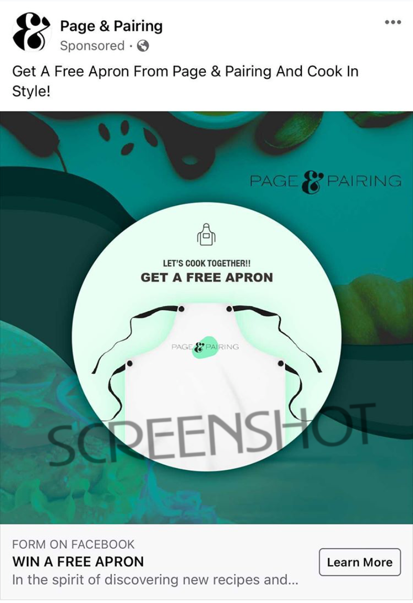 Screenshot of sponsored ad