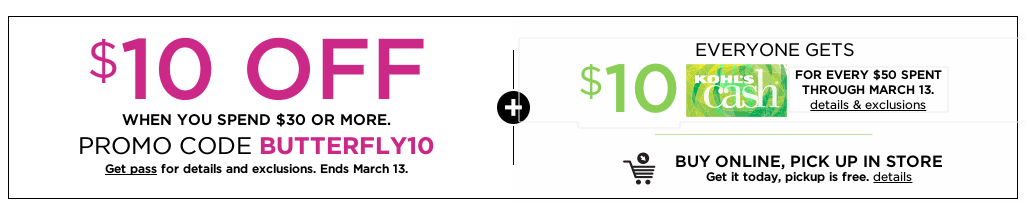 $10 off $30 purchase