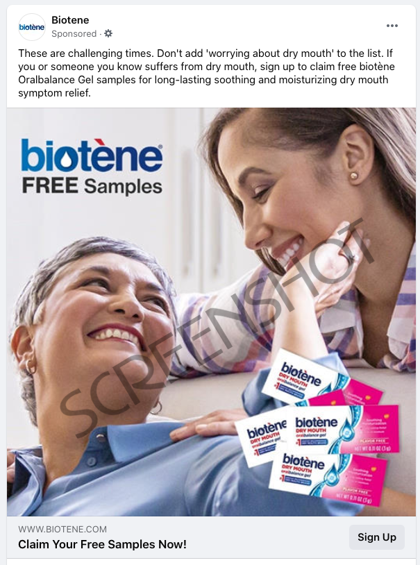 FREE Biotene Dry Mouth Moisturizing Gel Sample Offer