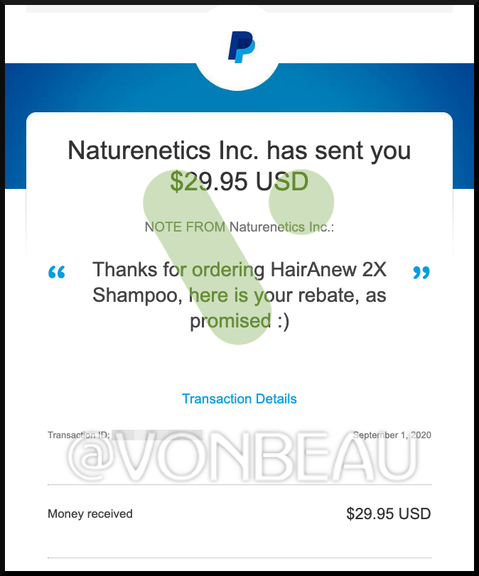 FREE Bottle Of HairAnew 2X Shampoo After PayPal Or Venmo Rebate 