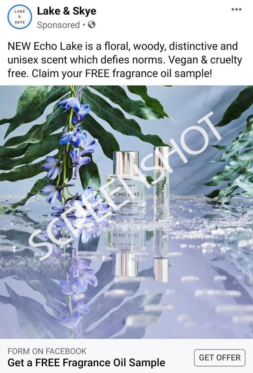 Sponsored ad for free sample
