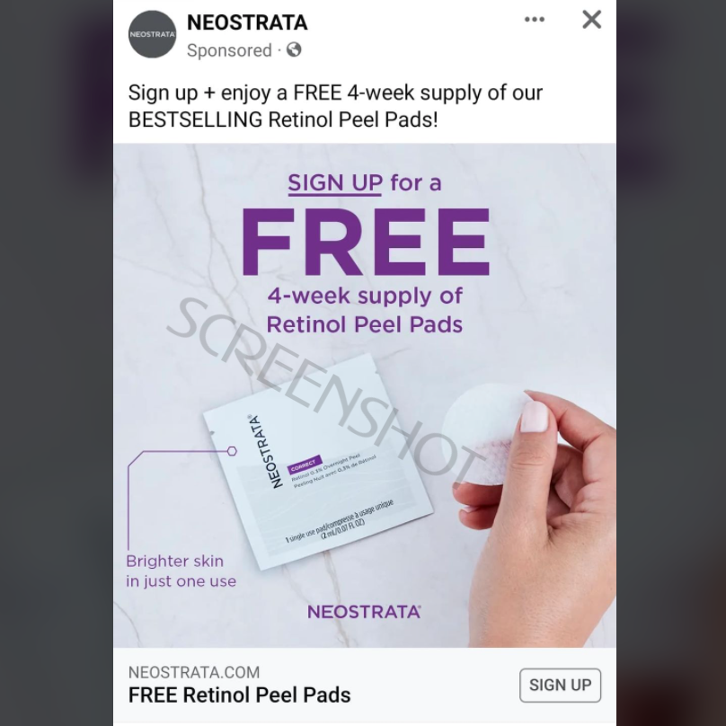 screenshot-sponsored-ad-from-neostrata-free-peel-pads