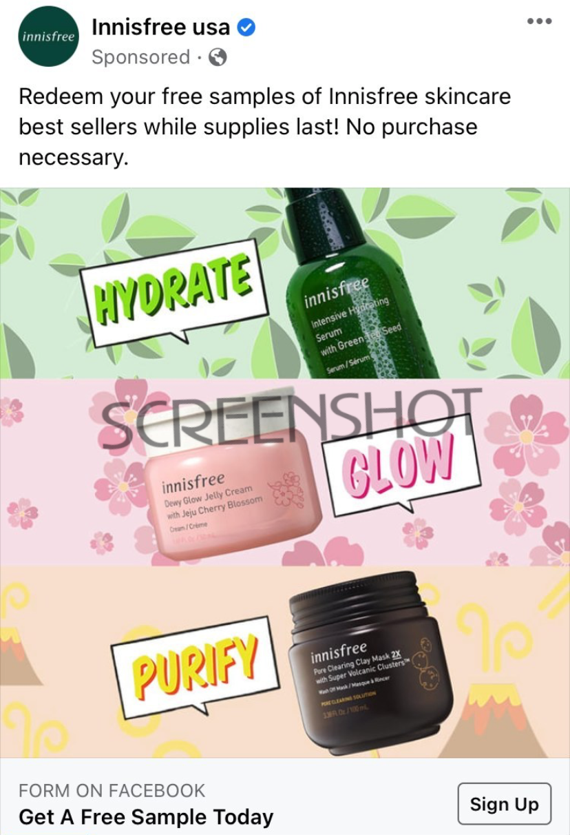 Screenshot of Sponsored Ad