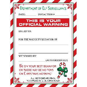 Free Elf Surveillance Warning Letter Free Good Elf Letter And More Download And Print Vonbeau