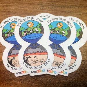 FREE "It's Time To Go Vegan" Stickers