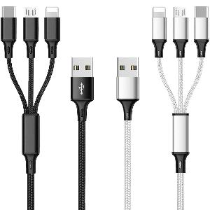 Forest Deer Animal Multi USB Charging Cable Retractable Multiple USB Fast Charging Cord Type C/Micro USB Connector for iPhone Ipad Android Cellphone 