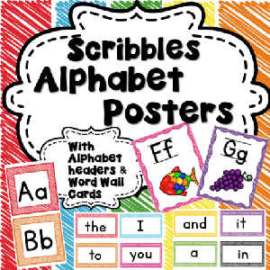 Free Alphabet Posters with Word Wall Cards Download | VonBeau