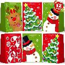 12 Christmas Gift Bags with Handles $3.30
