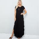 Short Sleeve Side Slit Maxi Dress $13.99